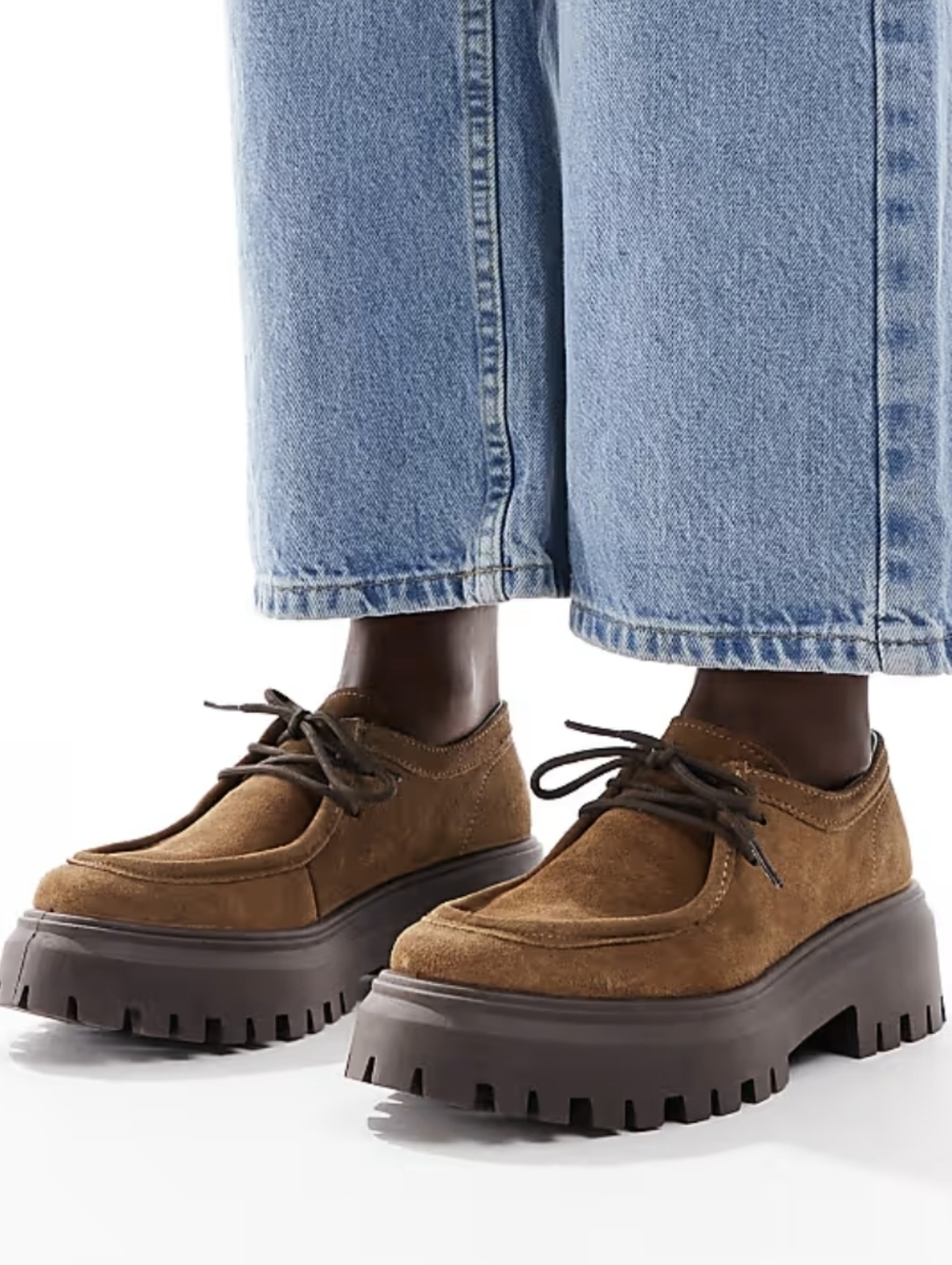 RAS chunky brown suede shoes